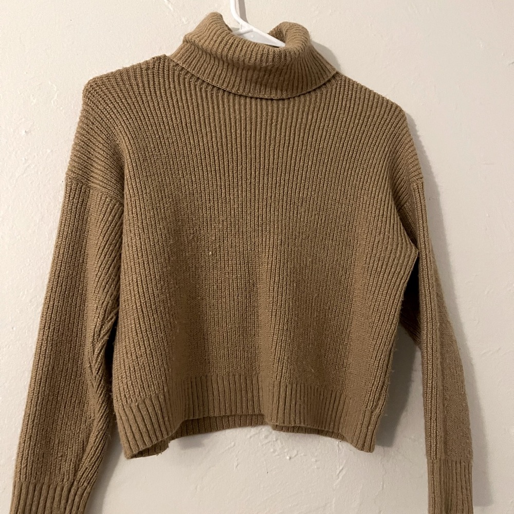 Tan turtleneck sweater